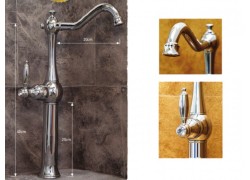 Ρετρό Ψηλές Μπαταρίες Τρίτων Χρωμέ Για Επιτραπέζιους Νιπτήρες