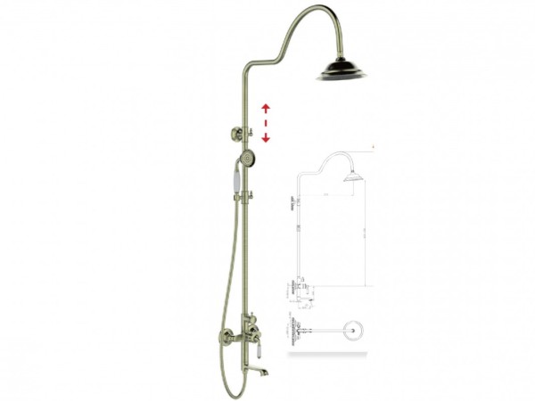 Vintage Bronze Shower Column of Alexandra Bath