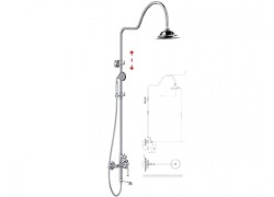 Vintage Χρωμέ στήλη ντους μπάνιου Αλεξάνδρα