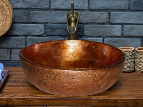 Άτλας Νιπτήρας Τραβερτίνο Πεπαλαιωμένος Χαλκός Τιμή