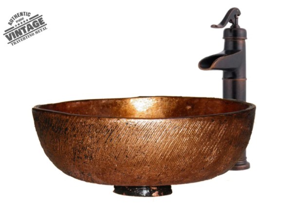 Άτλας Νιπτήρας Τραβερτίνο Πεπαλαιωμένος Χαλκός Τιμή