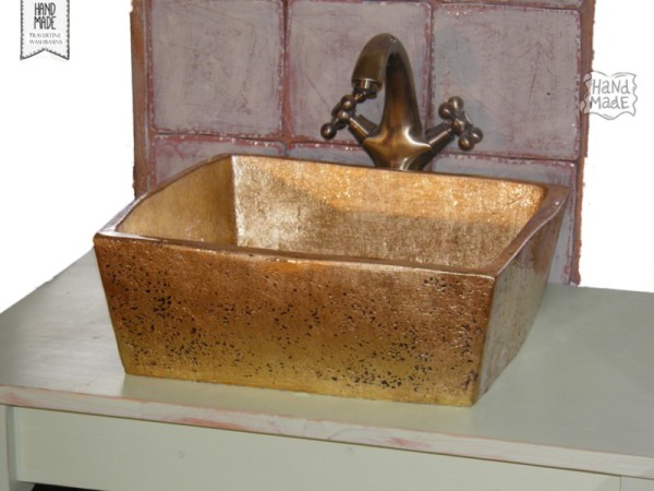 Γούρνες Μπάνιου Μύρων Χρυσές Μεταλλικές Τραβερτίνο Προσφορών