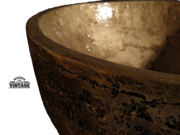 Ορειχάλκινος Τραβερτίνο Νιπτήρας Μπάνιου Θέων 37 χ 15,5 cm