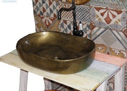 Bronze Βουρτσισμένος Νιπτήρας Μπάνιου Επιτραπέζιος Οβάλ Θέτις