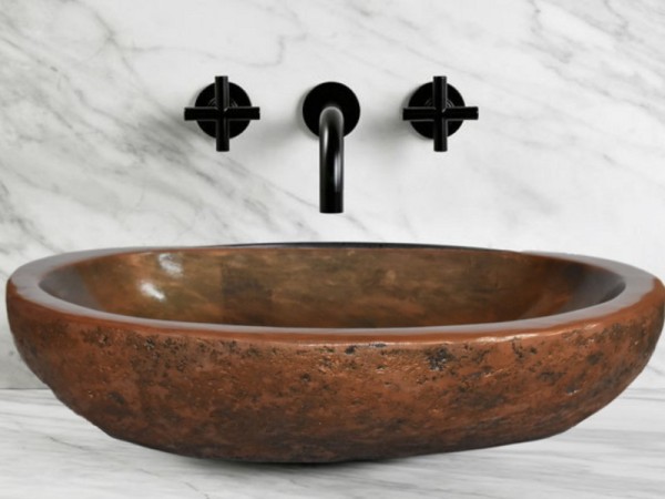 Χάλκινοι Ελληνικοί Χειροποίητοι Νιπτήρες Ρωξάνη Τραβερτίνο Euro