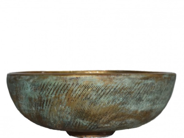 Handmade Washbasin Travertino Athena Oxidized Bronze