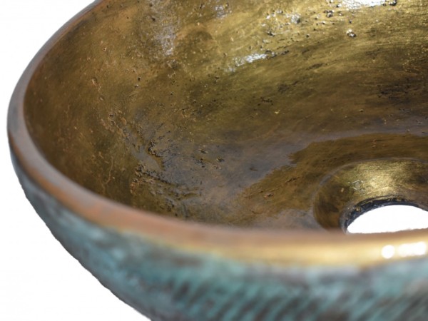 Handmade Washbasin Travertino Athena Oxidized Bronze