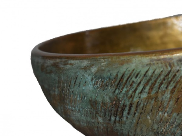 Handmade Washbasin Travertino Athena Oxidized Bronze