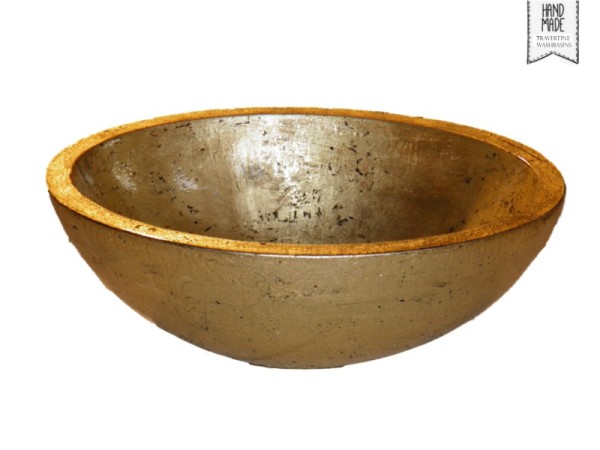 Χρυσός Μεταλλικός Χειροποίητος Νιπτήρας Οβάλ Μπάνιου