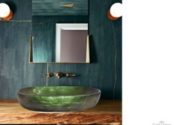 Ιριδίζων Οβάλ Νιπτήρας Πράσινος Μεταλλιζέ 