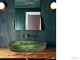 Iridescent Oval Washbasin Green Metallic