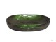 Iridescent Oval Washbasin Green Metallic