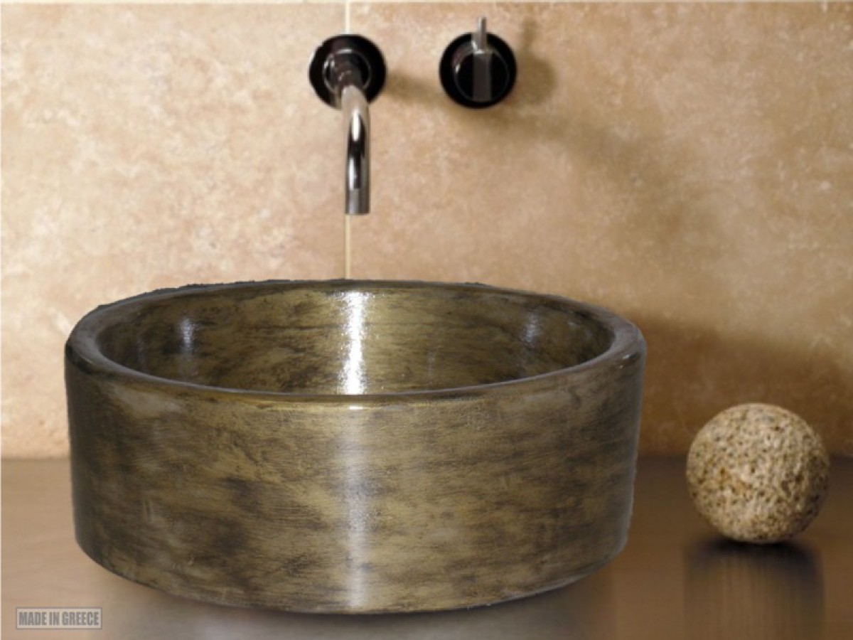 Μεταλλικός Χειροποίητος Νιπτήρας Εκάτη Βουρτσισμένο Bronze 