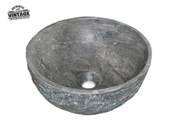 Μέταλλο Οξειδωμένος Μαύρος Χαλκός Νιπτήρας 37 χ 15,5 cm