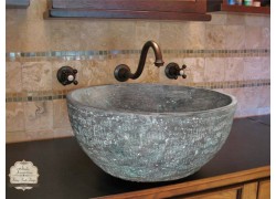 Μέταλλο Οξειδωμένος Μαύρος Χαλκός Νιπτήρας 37 χ 15,5 cm