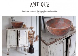 Νιπτήρας Σκουριά Θέων 37 χ 15,5 cm Τραβερτίνο Επιτραπέζιος Τιμές