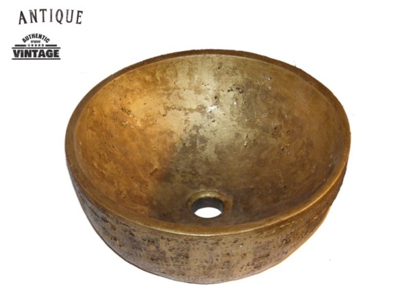 Ορειχάλκινος Τραβερτίνο Νιπτήρας Μπάνιου Θέων 37 χ 15,5 cm