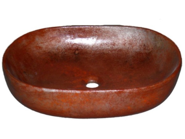 Οβάλ Νιπτήρες Θέτις Χειροποίητοι Από Πέτρα Και Μέταλλα Σκουριά