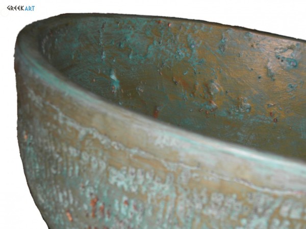 Ρετρό Οξειδωμένος Μπρούτζος Νιπτήρας Θέων 