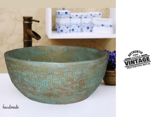 Ρετρό Οξειδωμένος Μπρούτζος Νιπτήρας Θέων 