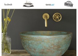 Ρετρό Οξειδωμένος Μπρούτζος Νιπτήρας Θέων 