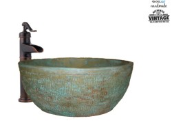 Ρετρό Οξειδωμένος Μπρούτζος Νιπτήρας Θέων 