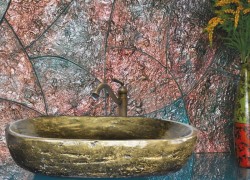 Πέτρα Και Μέταλλο Νιπτήρες Παλαιωμένο Χρυσός Θέτις Τιμή