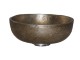 Στρογγυλός Τραβερτίνο Μεταλλικός Νιπτήρας Παλαιωμένο Ασήμι