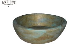 Vintage Χειροποίητος Τραβερτίνο Τεχνικά Οξειδωμένος Μπρούτζος Νιπτήρας Γλαύκη 