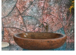 Χάλκινοι Ελληνικοί Χειροποίητοι Νιπτήρες Ρωξάνη Τραβερτίνο Euro