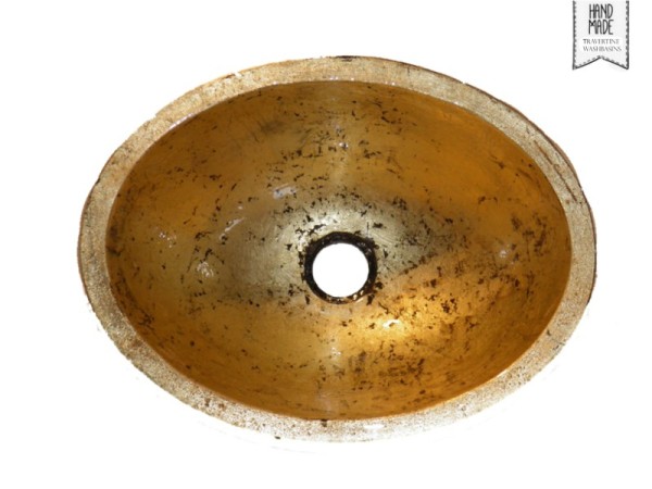 Χρυσός Μεταλλικός Χειροποίητος Νιπτήρας Οβάλ Μπάνιου