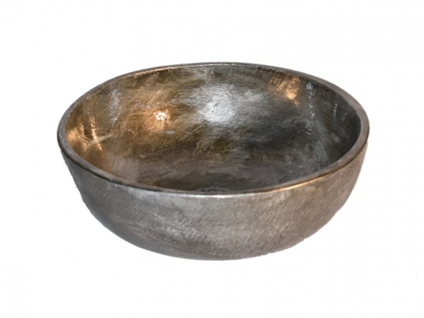 Γούρνα Στρογγυλή Μεταλλική Παλαιωμένο Βρώμικο Νίκελ Προσφορών 