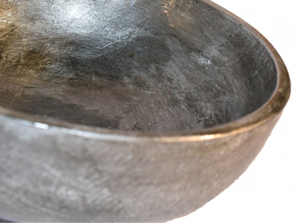 Γούρνα Στρογγυλή Μεταλλική Παλαιωμένο Βρώμικο Νίκελ Προσφορών 