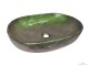 Iridescent Oval Washbasin Green Metallic
