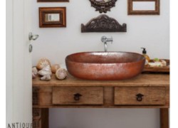 Οβάλ Νιπτήρες Θέτις Χειροποίητοι Από Πέτρα Και Μέταλλα Σκουριά