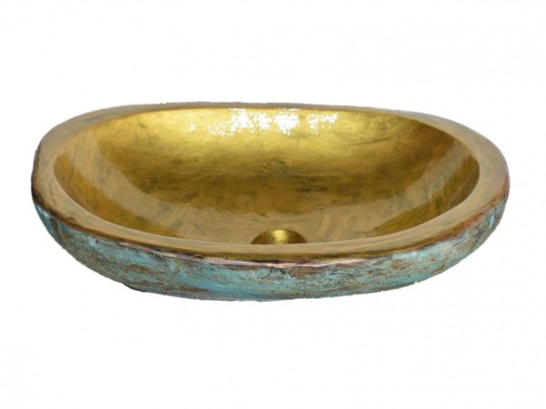 Ρωξάνη Χειροποίητος Νιπτήρας Μπάνιου Χρυσός Με Οξείδωση Μπρούτζου 