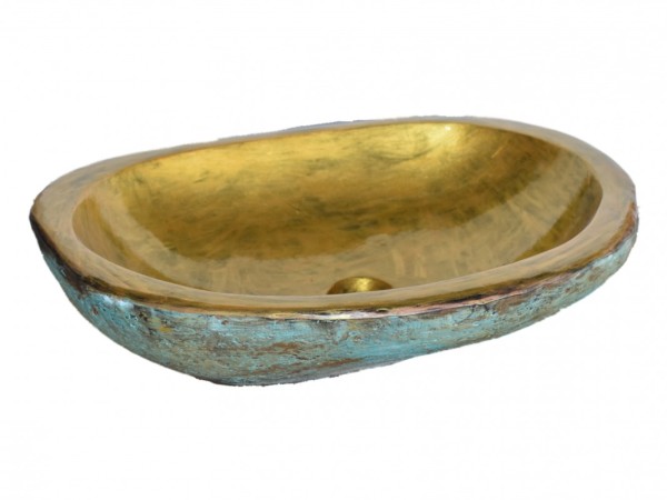 Ρωξάνη Χειροποίητος Νιπτήρας Μπάνιου Χρυσός Με Οξείδωση Μπρούτζου 