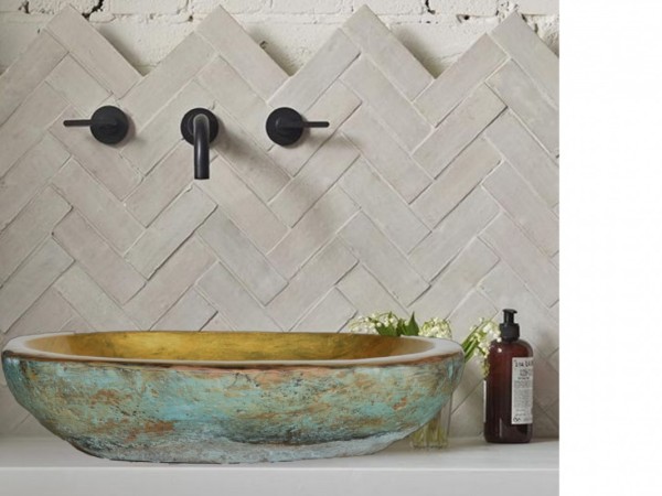 Ρωξάνη Χειροποίητος Νιπτήρας Μπάνιου Χρυσός Με Οξείδωση Μπρούτζου 