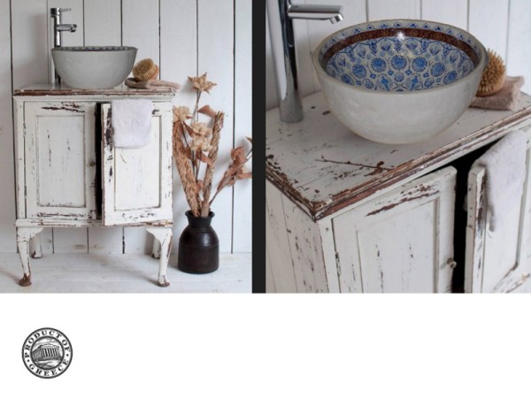 Περίτεχνος Χειροποίητος Ζωγραφικός Νιπτήρας Μπάνιου Πάτμος Τιμές