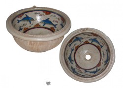 Greek Handmade Bathroom Sinks Knossos Dolphins
