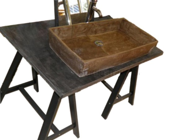 Νεροχύτης Μεγάλος Μπάνιου Ειδική Κατασκευή Τραβερτίνο 