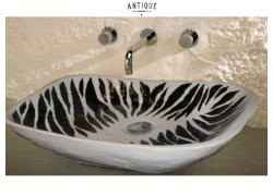 Retro handmade table washbasin zebra Odysseas