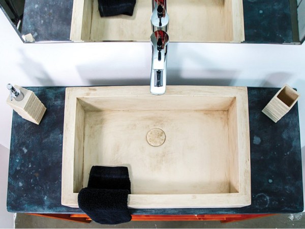 Stone Bathroom Sinks Square Leo Seated