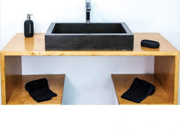 Stone Bathroom Sinks Square Leo Seated