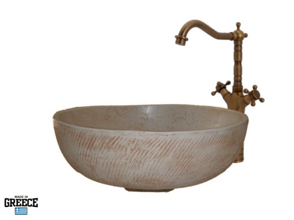 Επιτραπέζιοι Νιπτήρες Λίθος Απο Ηφαιστειακή Πέτρα 35 χ 14 cm