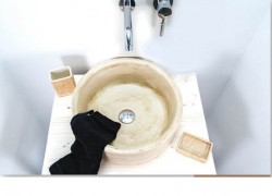 Επιτραπέζιος Travertino Φυσικός Νιπτήρας Μπάνιου Εκάτη Τιμές