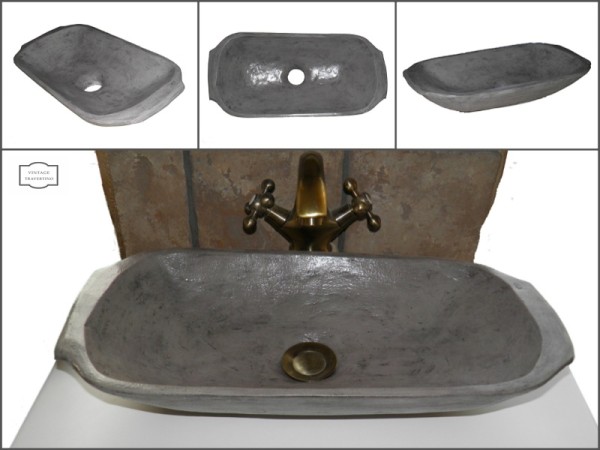 Travertino Παραδοσιακοί Νιπτηρες Για Μικρα Μπανια Ήρων 52 χ 24,5 χ 11 cm