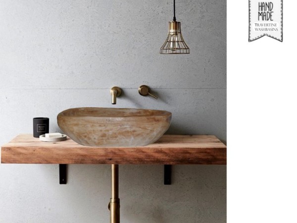 Απόλλωνας Χειροποίητοι Νιπτήρες Επιτραπέζιοι Travertino 