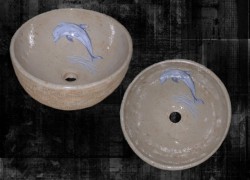 Dolphins Fish Painted Bathroom Sinks