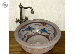 Greek Handmade Bathroom Sinks Knossos Dolphins